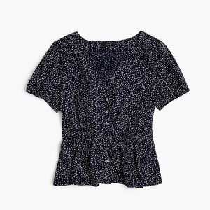 J.Crew button-up peplum top in star print